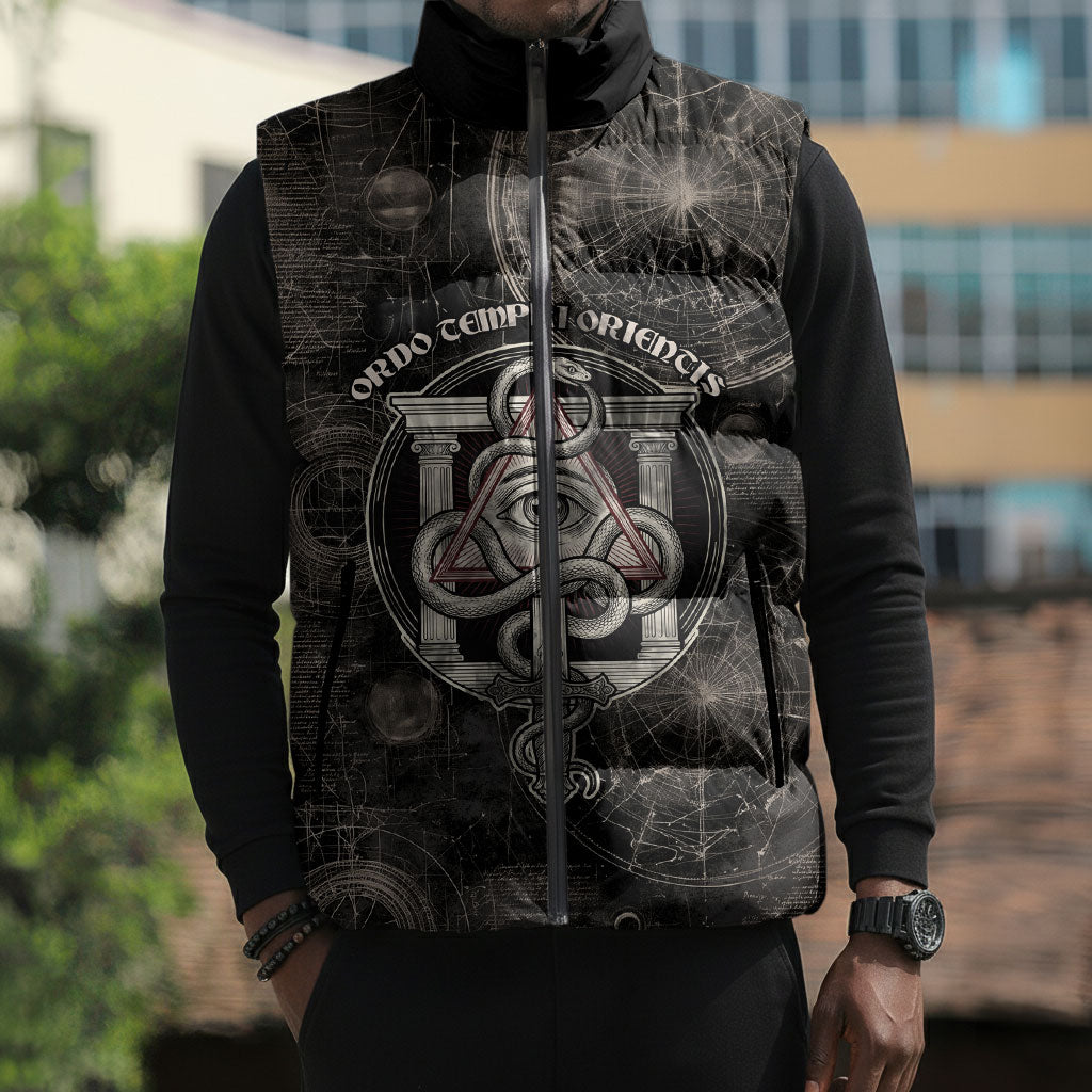 Ordo Templi Orientis Thelema Sleeveless Puffer Jacket Do What Thou Wilt Mystic Serpent