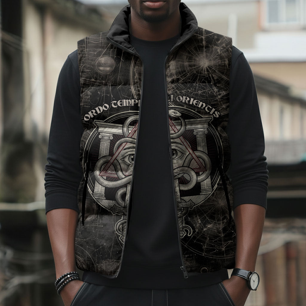 Ordo Templi Orientis Thelema Sleeveless Puffer Jacket Do What Thou Wilt Mystic Serpent