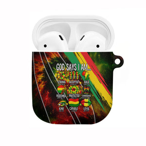 Juneteenth God Says I Am Christian Freedom AirPods Case Pan African Flag Colors Tie Dye Galaxy