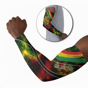Juneteenth God Says I Am Christian Freedom Arm Sleeves Pan African Flag Colors Tie Dye Galaxy
