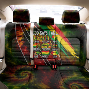 Juneteenth God Says I Am Christian Freedom Back Car Seat Cover Pan African Flag Colors Tie Dye Galaxy