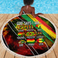 Juneteenth God Says I Am Christian Freedom Beach Blanket Pan African Flag Colors Tie Dye Galaxy