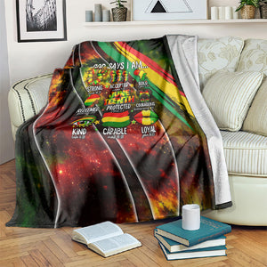 Juneteenth God Says I Am Christian Freedom Blanket Pan African Flag Colors Tie Dye Galaxy