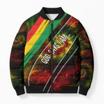 Juneteenth God Says I Am Christian Freedom Bomber Puffer Jacket Pan African Flag Colors Tie Dye Galaxy