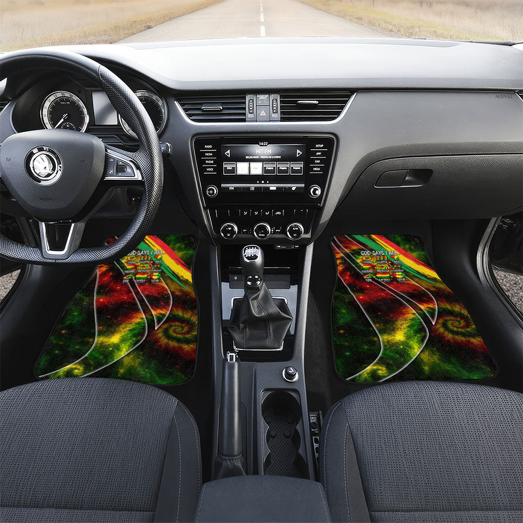 Juneteenth God Says I Am Christian Freedom Car Mats Pan African Flag Colors Tie Dye Galaxy