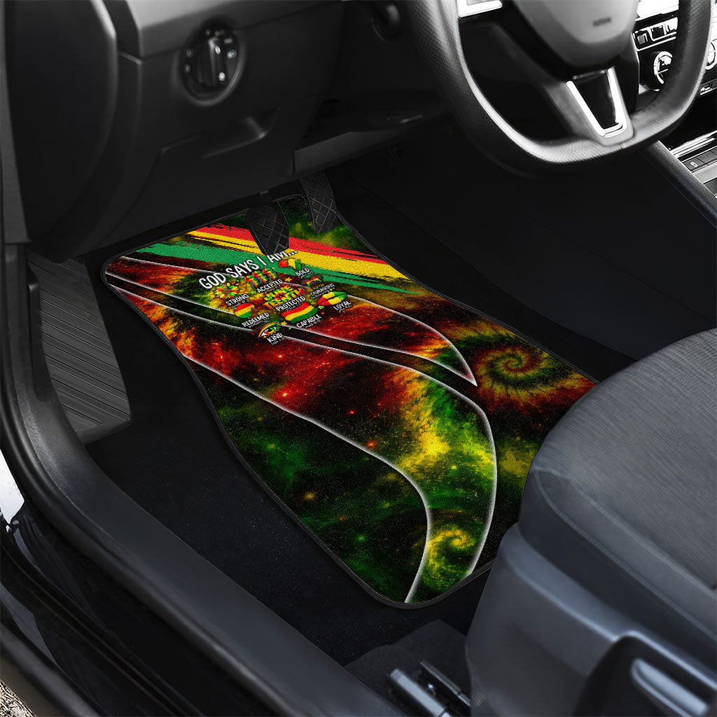 Juneteenth God Says I Am Christian Freedom Car Mats Pan African Flag Colors Tie Dye Galaxy