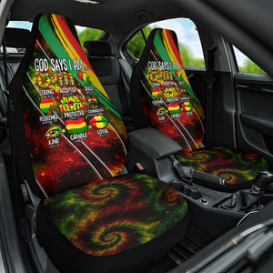 Juneteenth God Says I Am Christian Freedom Car Seat Cover Pan African Flag Colors Tie Dye Galaxy