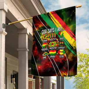 Juneteenth God Says I Am Christian Freedom Garden Flag Pan African Flag Colors Tie Dye Galaxy