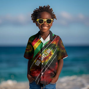 Juneteenth God Says I Am Christian Freedom Kid Hawaiian Shirt Pan African Flag Colors Tie Dye Galaxy