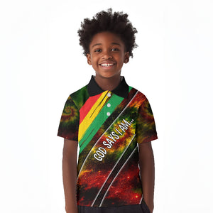 Juneteenth God Says I Am Christian Freedom Kid Polo Shirt Pan African Flag Colors Tie Dye Galaxy