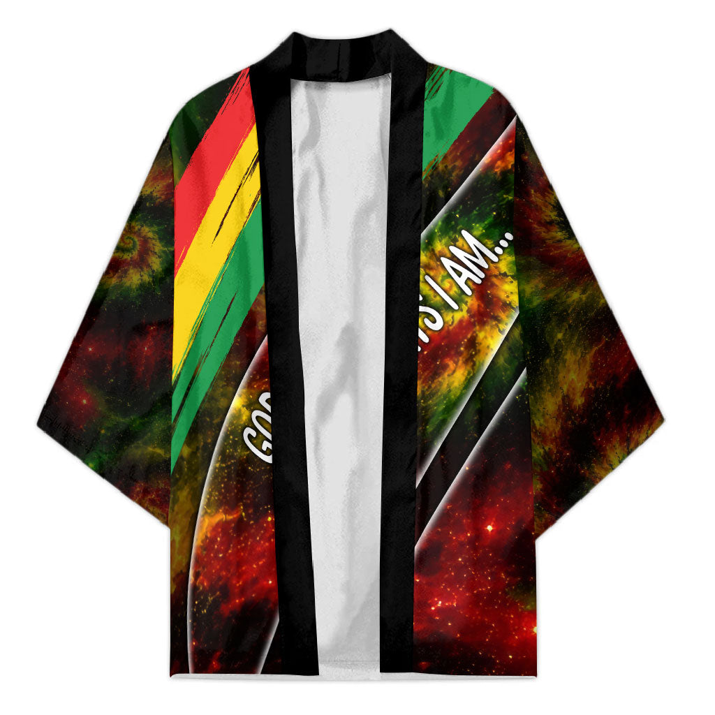 Juneteenth God Says I Am Christian Freedom Kimono Pan African Flag Colors Tie Dye Galaxy
