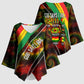 Juneteenth God Says I Am Christian Freedom Kimono Sleeve Blouse Pan African Flag Colors Tie Dye Galaxy