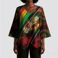 Juneteenth God Says I Am Christian Freedom Kimono Sleeve Blouse Pan African Flag Colors Tie Dye Galaxy