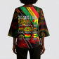 Juneteenth God Says I Am Christian Freedom Kimono Sleeve Blouse Pan African Flag Colors Tie Dye Galaxy