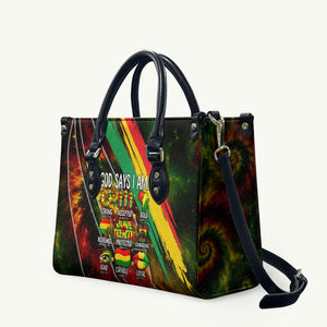 Juneteenth God Says I Am Christian Freedom Leather Bag Pan African Flag Colors Tie Dye Galaxy