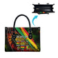 Juneteenth God Says I Am Christian Freedom Leather Bag Pan African Flag Colors Tie Dye Galaxy