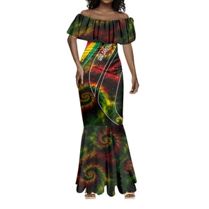 Juneteenth God Says I Am Christian Freedom Mermaid Dress Pan African Flag Colors Tie Dye Galaxy