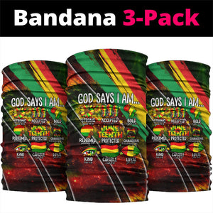 Juneteenth God Says I Am Christian Freedom Neck Gaiter Pan African Flag Colors Tie Dye Galaxy