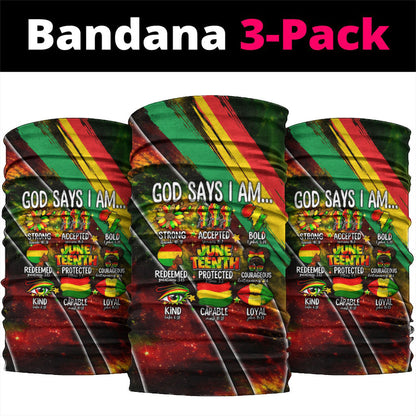 Juneteenth God Says I Am Christian Freedom Neck Gaiter Pan African Flag Colors Tie Dye Galaxy