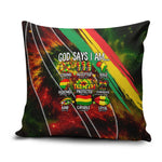 Juneteenth God Says I Am Christian Freedom Pillow Cover Pan African Flag Colors Tie Dye Galaxy