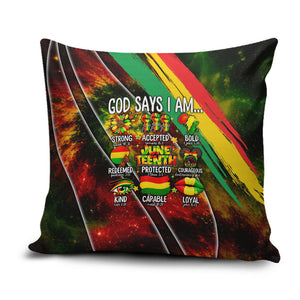 Juneteenth God Says I Am Christian Freedom Pillow Cover Pan African Flag Colors Tie Dye Galaxy