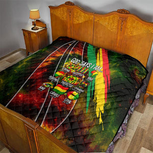 Juneteenth God Says I Am Christian Freedom Quilt Pan African Flag Colors Tie Dye Galaxy