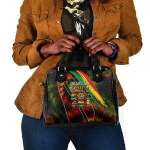 Juneteenth God Says I Am Christian Freedom Shoulder Handbag Pan African Flag Colors Tie Dye Galaxy