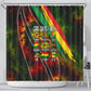 Juneteenth God Says I Am Christian Freedom Shower Curtain Pan African Flag Colors Tie Dye Galaxy