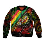 Juneteenth God Says I Am Christian Freedom Sleeve Zip Bomber Jacket Pan African Flag Colors Tie Dye Galaxy