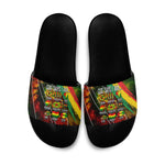 Juneteenth God Says I Am Christian Freedom Slide Sandals Pan African Flag Colors Tie Dye Galaxy