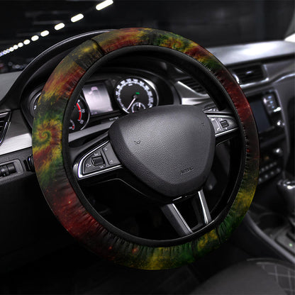 Juneteenth God Says I Am Christian Freedom Steering Wheel Cover Pan African Flag Colors Tie Dye Galaxy