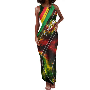 Juneteenth God Says I Am Christian Freedom Tank Maxi Dress Pan African Flag Colors Tie Dye Galaxy