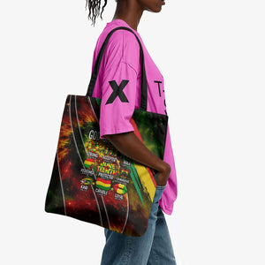 Juneteenth God Says I Am Christian Freedom Tote Bag Pan African Flag Colors Tie Dye Galaxy