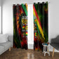 Juneteenth God Says I Am Christian Freedom Window Curtain Pan African Flag Colors Tie Dye Galaxy