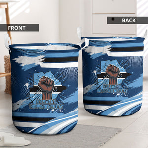 Botswana Independence Day Laundry Basket Raised Fist Map Graphic With National Coat Of Arms