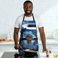 Botswana Independence Day Apron Raised Fist Map Graphic With National Coat Of Arms