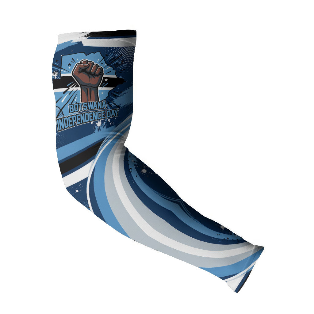 Botswana Independence Day Arm Sleeves Raised Fist Map Graphic With National Coat Of Arms