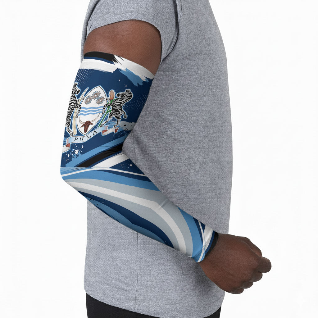 Botswana Independence Day Arm Sleeves Raised Fist Map Graphic With National Coat Of Arms