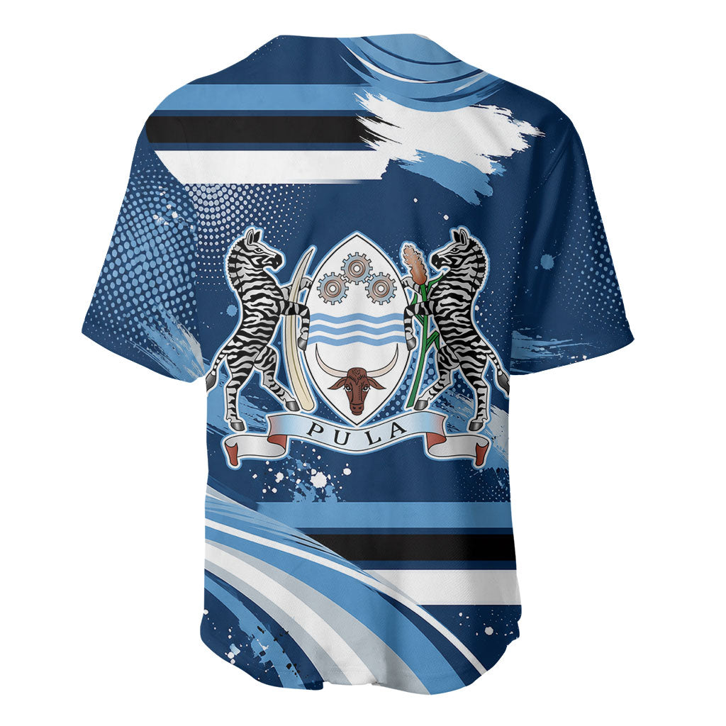 Botswana Independence Day Baseball Jersey Raised Fist Map Graphic With National Coat Of Arms