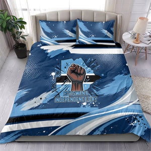 Botswana Independence Day Bedding Set Raised Fist Map Graphic With National Coat Of Arms