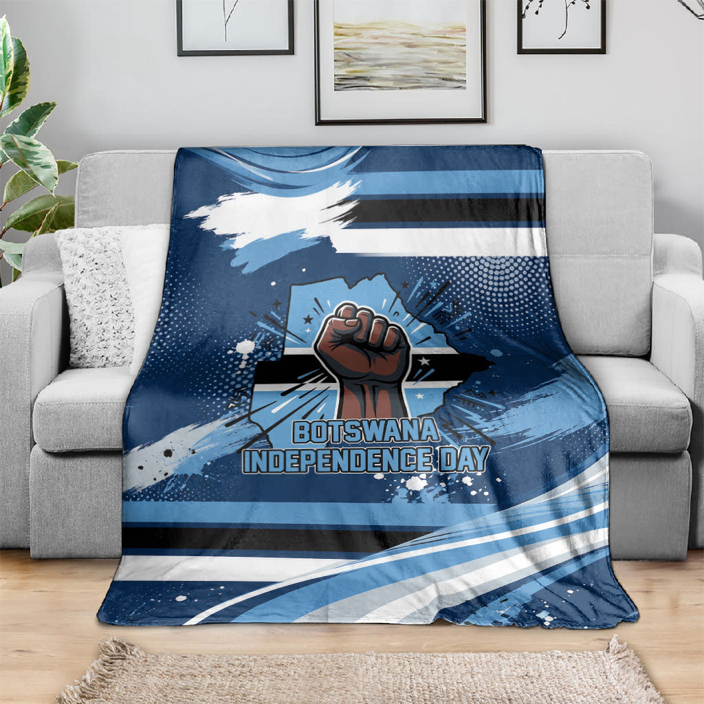 Botswana Independence Day Blanket Raised Fist Map Graphic With National Coat Of Arms