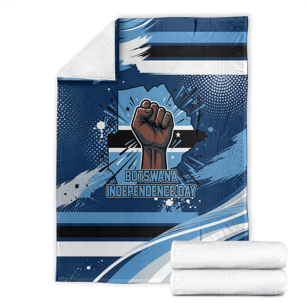 Botswana Independence Day Blanket Raised Fist Map Graphic With National Coat Of Arms