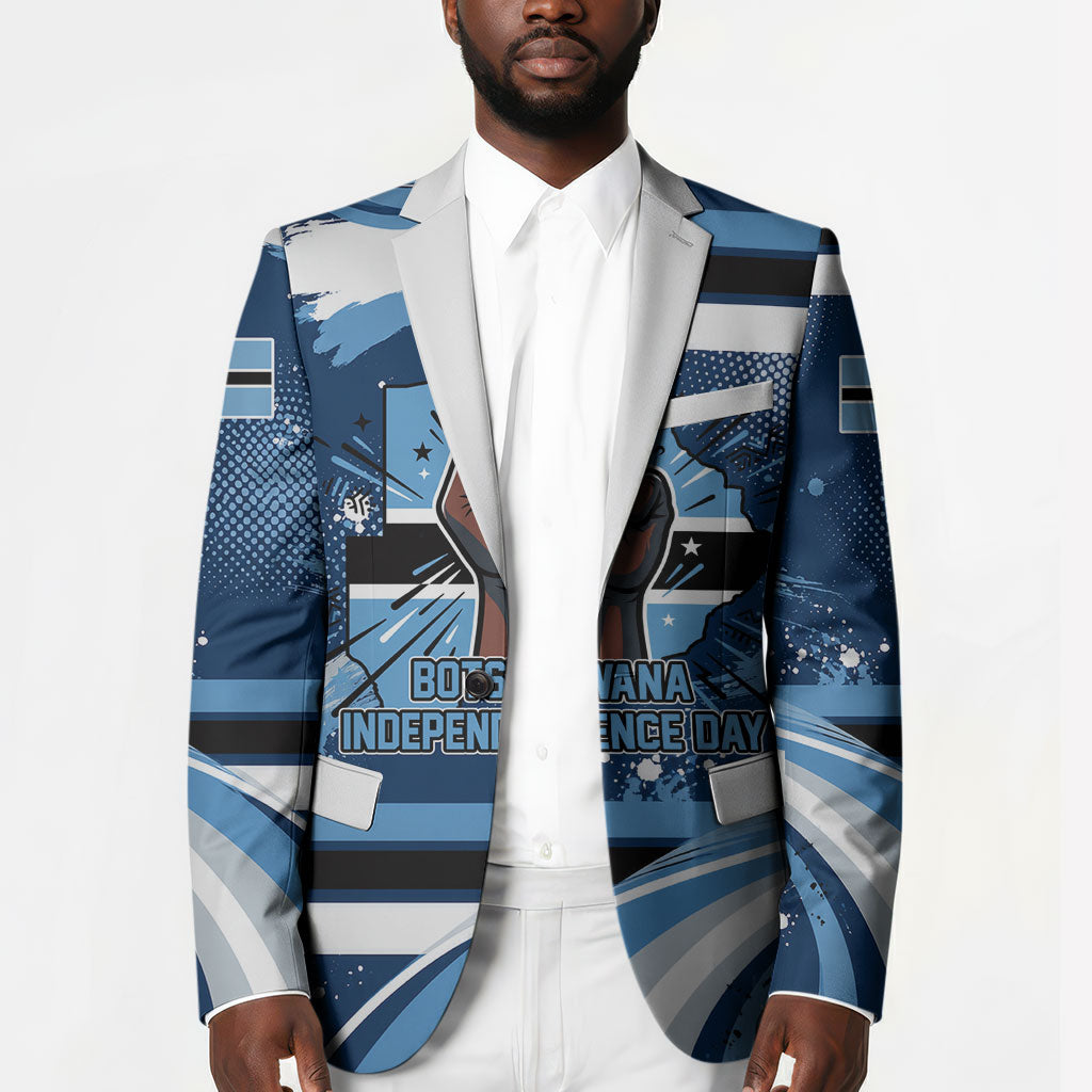 Botswana Independence Day Blazer Raised Fist Map Graphic With National Coat Of Arms