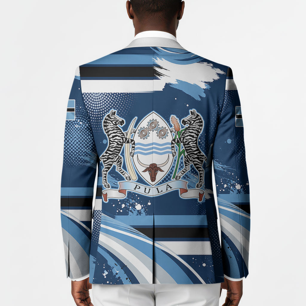 Botswana Independence Day Blazer Raised Fist Map Graphic With National Coat Of Arms
