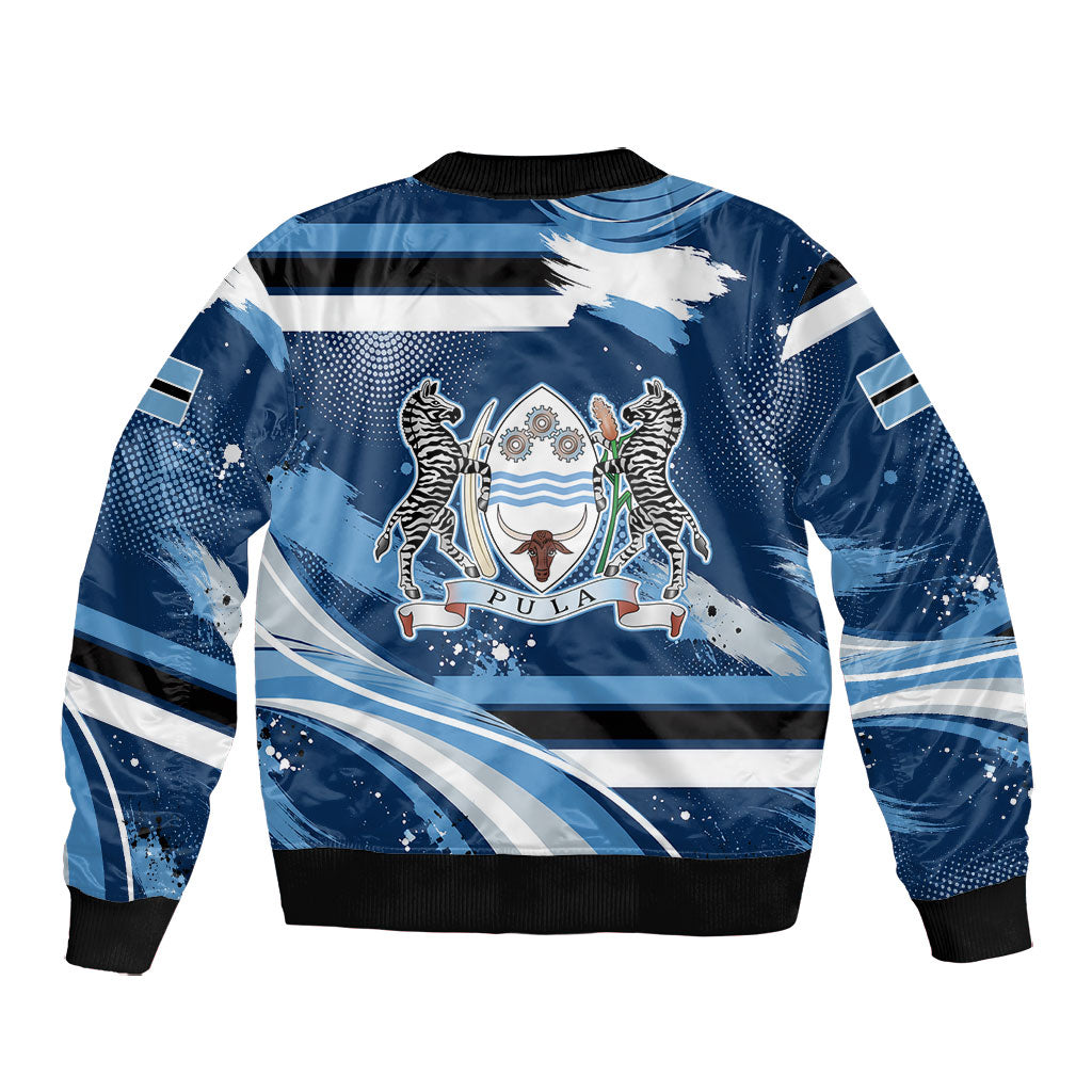 Botswana Independence Day Bomber Jacket Raised Fist Map Graphic With National Coat Of Arms