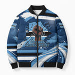 Botswana Independence Day Bomber Puffer Jacket Raised Fist Map Graphic With National Coat Of Arms