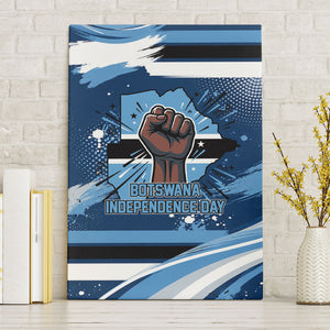Botswana Independence Day Canvas Wall Art Raised Fist Map Graphic With National Coat Of Arms