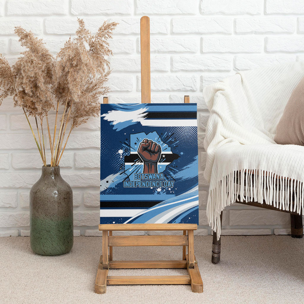 Botswana Independence Day Canvas Wall Art Raised Fist Map Graphic With National Coat Of Arms