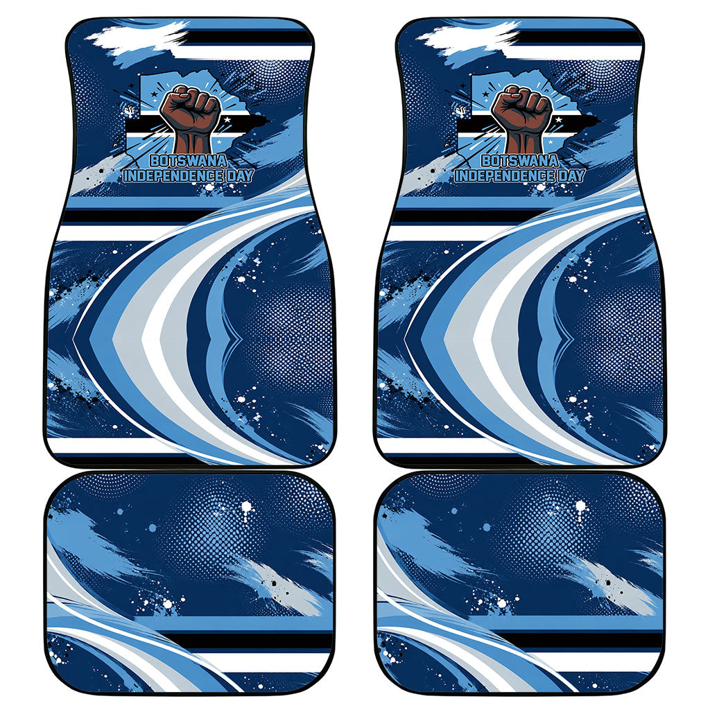 Botswana Independence Day Car Mats Raised Fist Map Graphic With National Coat Of Arms