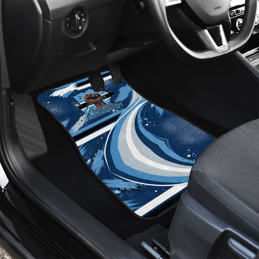 Botswana Independence Day Car Mats Raised Fist Map Graphic With National Coat Of Arms